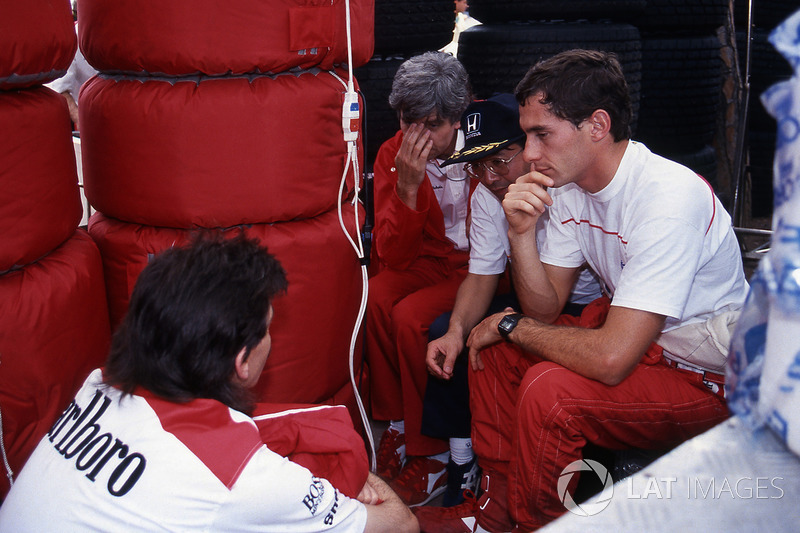 Ayrton Senna, McLaren, Steve Nichols, Gordon Murray, McLaren Designer, Osamu Goto, Honda Racing Team Leader