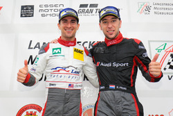 Podium: Les gagnants Connor De Phillippi, Robin Frijns, Land Motorsport, Audi R8 LMS