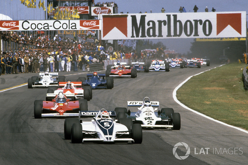 Start zum GP Belgien 1981 in Zolder: Nelson Piquet, Brabham BT49C, führt