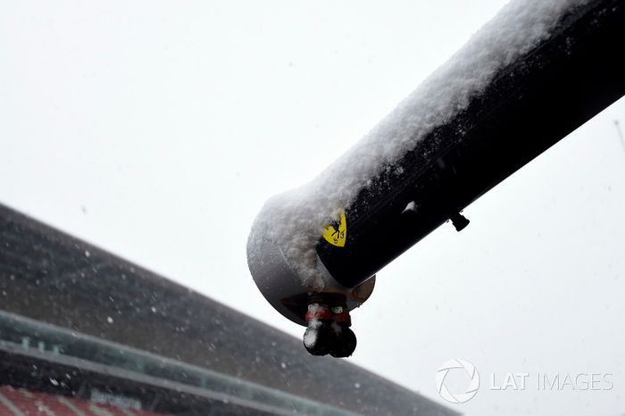 Nieve en el Circuit de Barcelona Catalunya