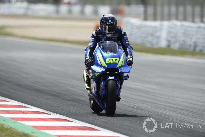 Sylvain Guintoli, Team Suzuki MotoGP, au freinage