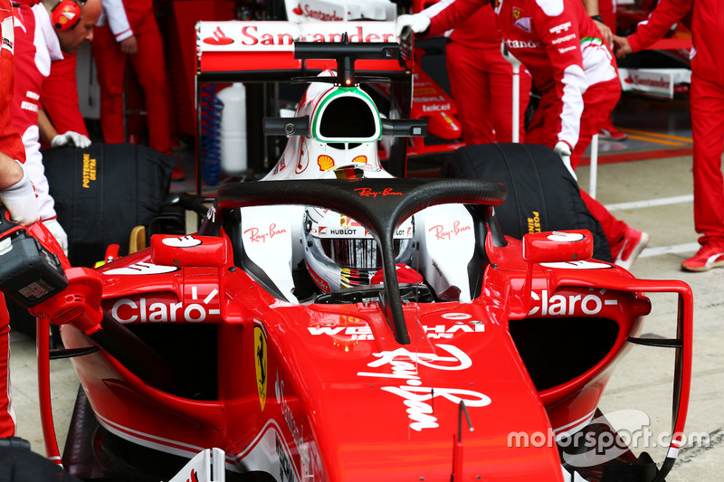 Sebastian Vettel, Ferrari SF16-H running the Halo cockpit cove