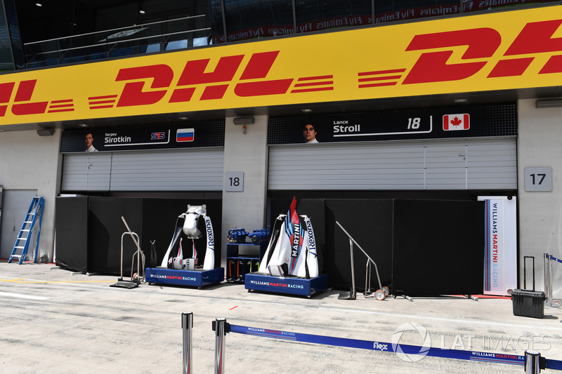 Paravento davanti al box della Williams