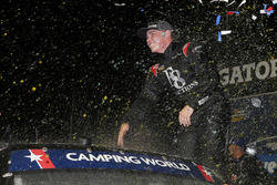 Brett Moffitt, Hattori Racing Enterprises, Toyota Tundra celebrates in victory lane