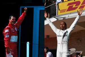 Michael Schumacher y Lewis Hamilton