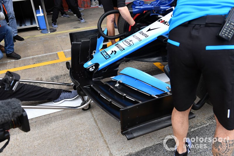 Detalle de alerón y nariz delantera Williams FW42.