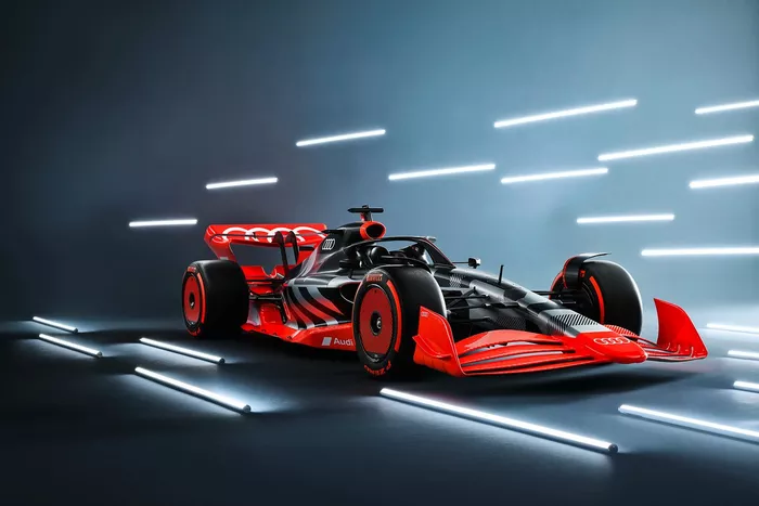 La monoplace de présentation de l'annonce Audi F1