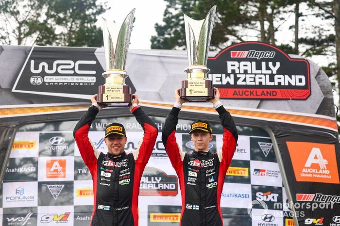 Podio: Kalle Rovanpera, Jonne Halttunen, Toyota Gazoo Racing WRT Toyota GR Yaris Rally1