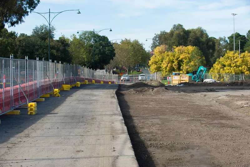 Les travaux au virage 13