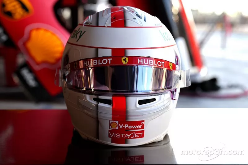 Helmet of Charles Leclerc, Ferrari for the last race of 2020