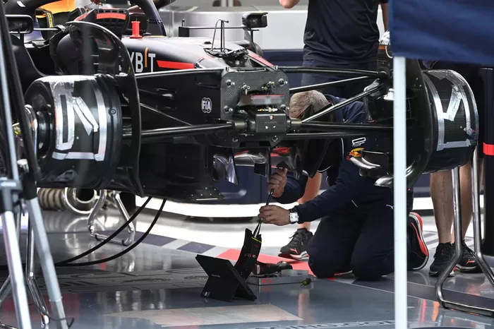 Detalle del frontal del Red Bull Racing R18