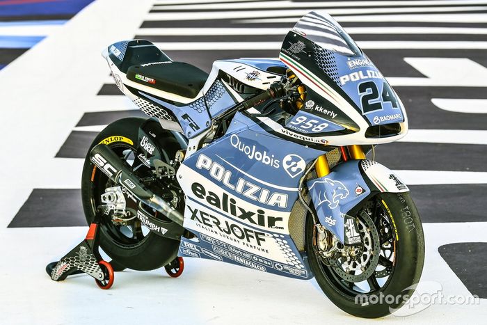 Simone Corsi, decoración de la moto Forward Racing