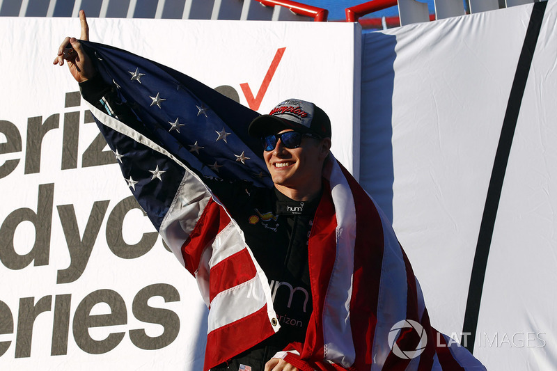 2017 champion Josef Newgarden, Team Penske Chevrolet celebrates