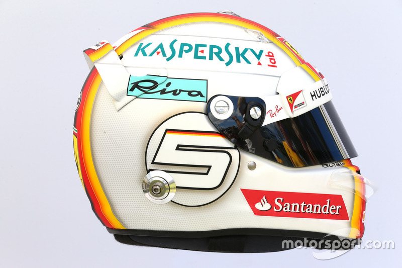 Le casque de Sebastian Vettel, Ferrari