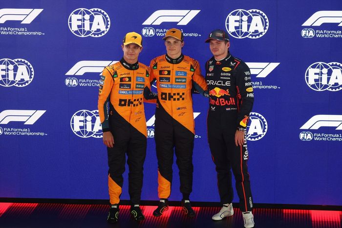 Lando Norris, McLaren, Oscar Piastri, McLaren, Max Verstappen, Red Bull Racing