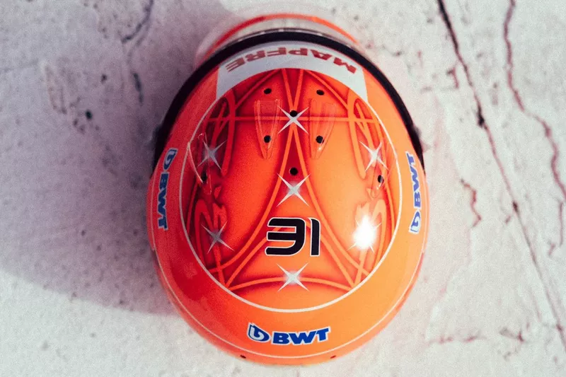 Le casque d'Esteban Ocon, Alpine