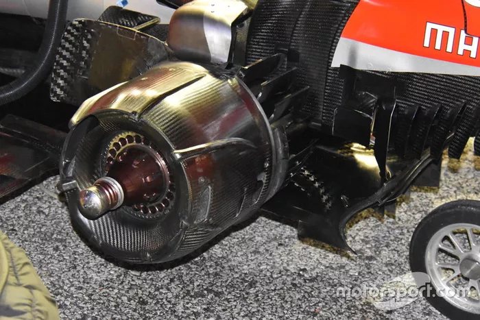 Llanta trasera del Ferrari SF71H de 2018