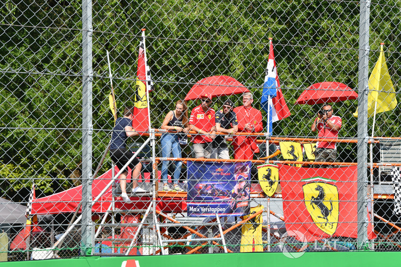 Ferrari fans and banners