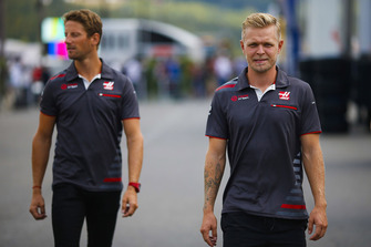 Kevin Magnussen, Haas F1 Team ve Romain Grosjean, Haas F1 Team