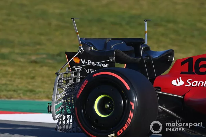 The rear of Charles Leclerc, Ferrari F1-75