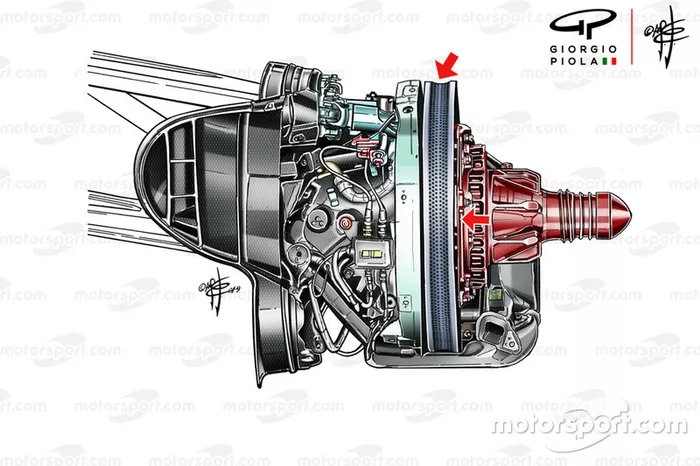 Ferrari SF90 front brakes, Austrian GP