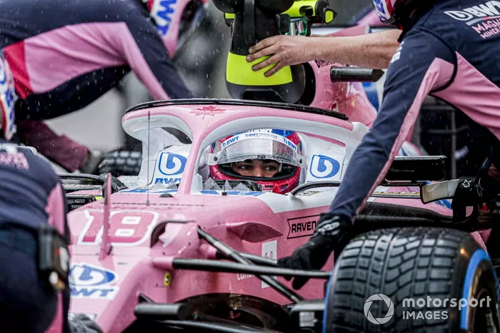 Lance Stroll, Racing Point RP20, in pit lane