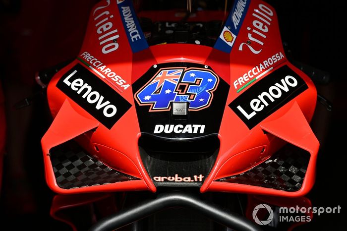 Detalle de la moto de Ducati Team