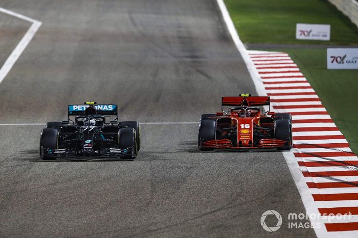 Valtteri Bottas, Mercedes F1 W11, Charles Leclerc, Ferrari SF1000