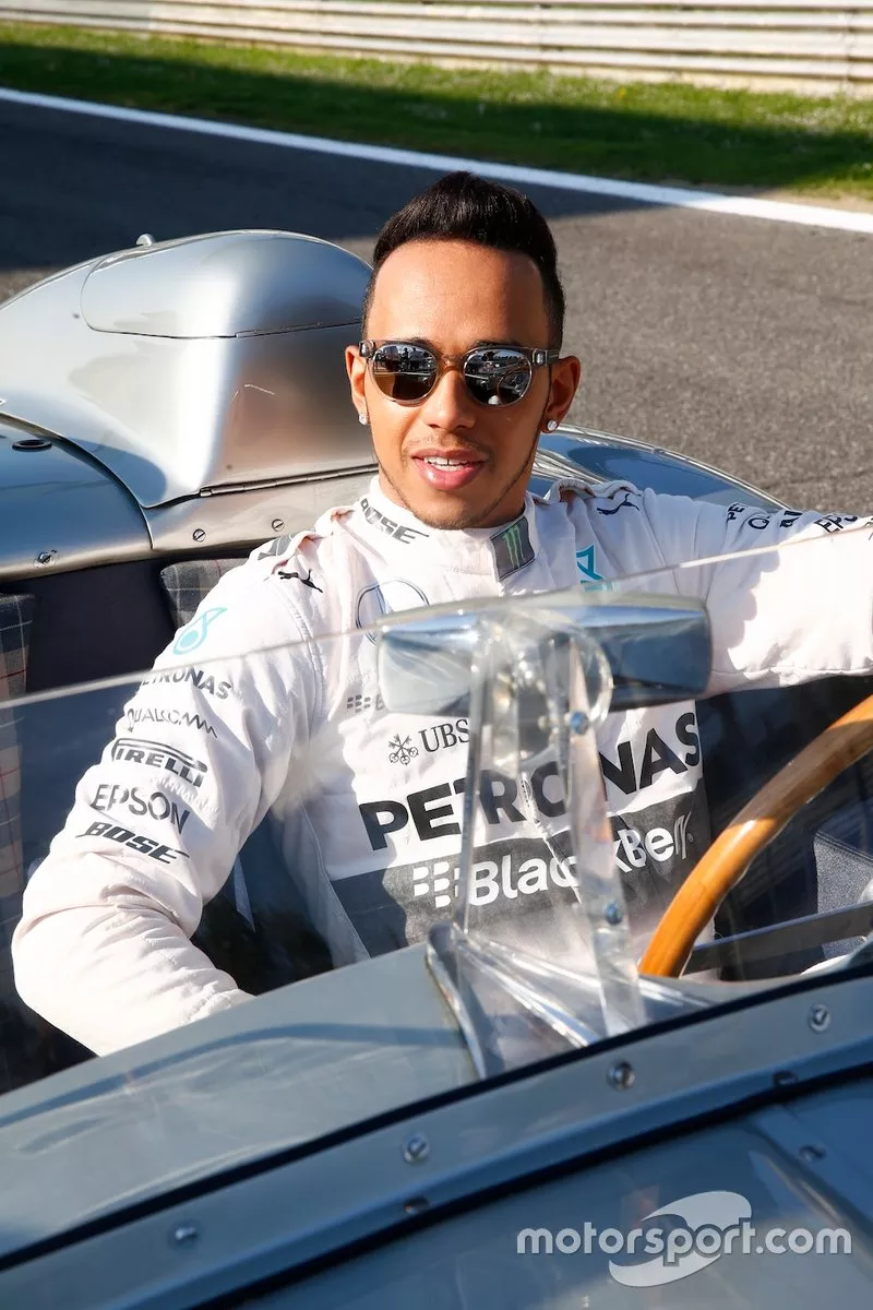 Lewis Hamilton y Sir Stirling Moss en Monza