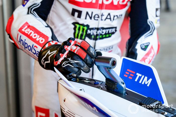 Francesco Bagnaia, Equipo Ducati, detalle de la moto