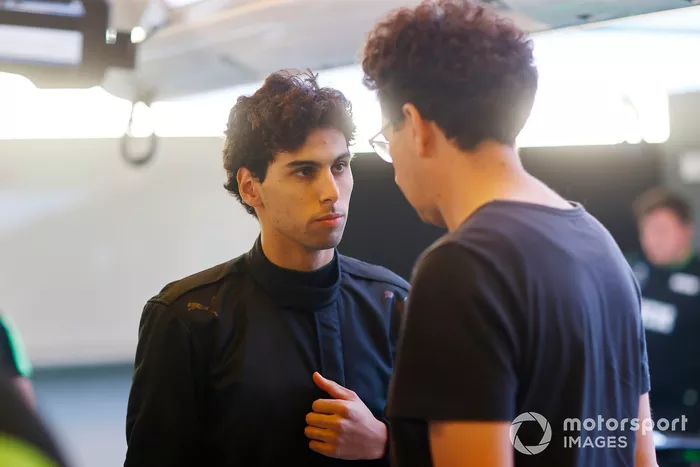 Gabriel Bortoleto, Stake F1 Team KICK Sauber, talks with Mattia Binotto, COO and CTO, Stake F1 Team KICK Sauber