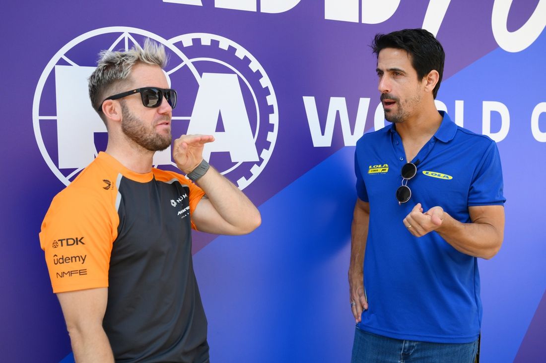 Sam Bird, NEOM McLaren Formula E Team, Lucas di Grassi, Lola Yamaha ABT Formula E Team