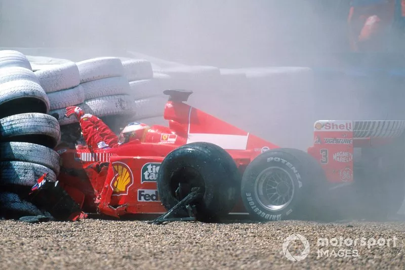 Michael Schumacher, accident de la Ferrari F399