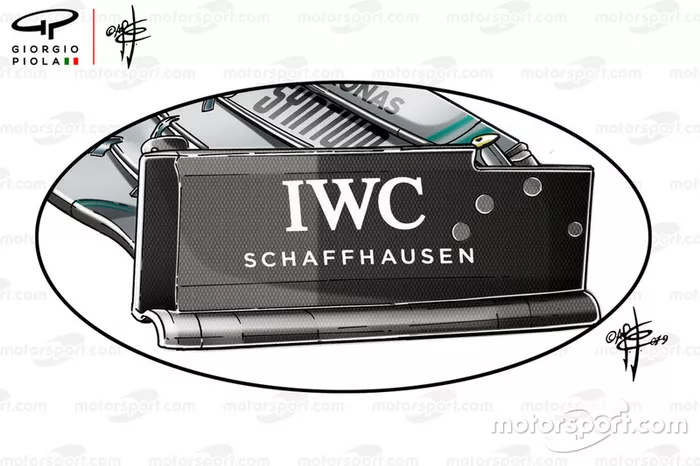 Mercedes W10 front wing endplate