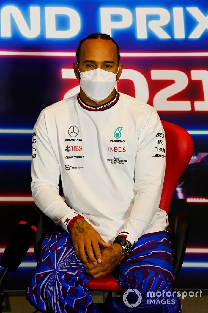 Lewis Hamilton, Mercedes, en la conferencia de prensa