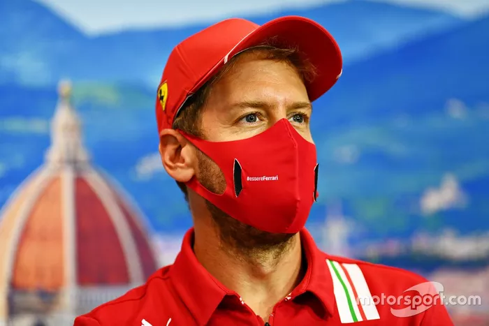 Sebastian Vettel, Ferrari en la conferencia de prensa