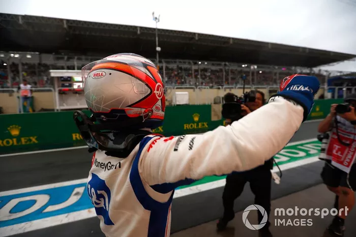 Pole man Kevin Magnussen, Haas F1 Team, celebrates