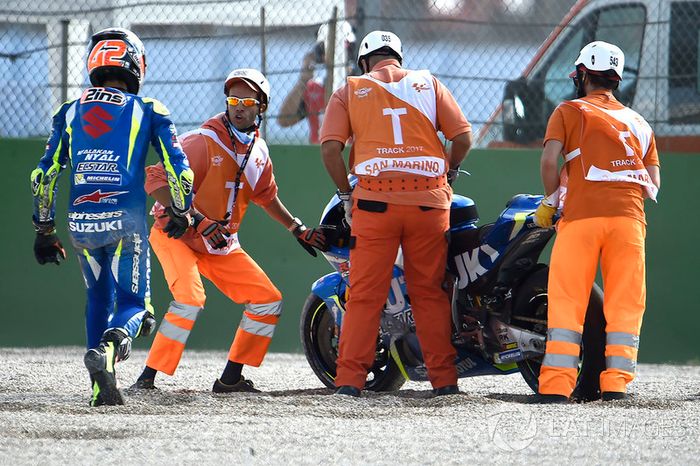 Alex Rins, Team Suzuki MotoGP después de su accidente