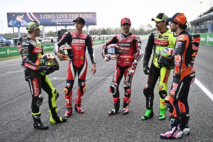 Luca Marini, Honda HRC, Franco Morbidelli, VR46 Racing Team, Enea Bastianini, Red Bull KTM Tech 3, Fabio Di Giannantonio, VR46 Racing Team, Francesco Bagnaia, Ducati Team