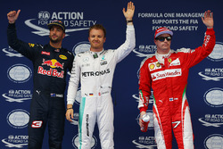 Polesitter Nico Rosberg, Mercedes AMG F1 Team, 2. Daniel Ricciardo, Red Bull Racing, 3. Kimi Räikkön