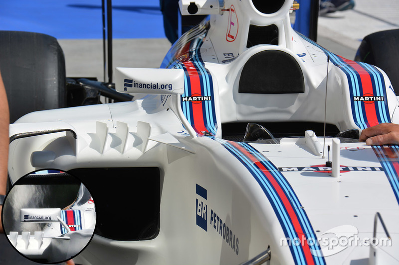 Williams FW38: Rückspiegelhalterung, Vergleich