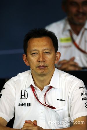 Yusuke Hasegawa, director del programa de F1 de Honda en la Conferencia de prensa FIA