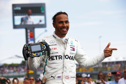 Lewis Hamilton, Mercedes AMG F1, celebrates after winning the race