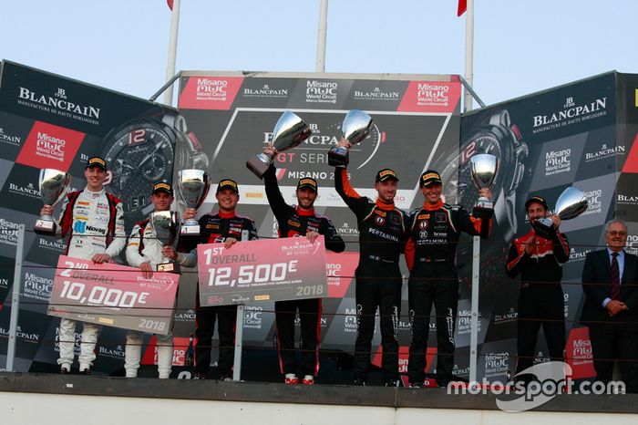 Podio: #1 Belgian Audi Club Team WRT Audi R8 LMS: Alex Riberas, Christopher Mies, #88 Akka ASP Team Mercedes-AMG GT3: Raffaele Marciello, Michael Meadows, #63 GRT Grasser Racing Team Lamborghini Huracan GT3: Mirko Bortolotti, Christian Engelhart