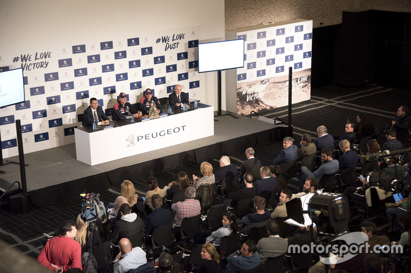 Carlos Sainz, Lucas Cruz, Peugeot Sport press conference