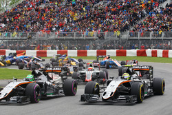 Nico Hulkenberg, Sahara Force India F1 VJM09 and Sergio Perez, Sahara Force India F1 VJM09 at the st
