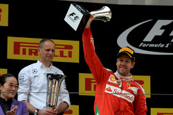 Podium: second place Sebastian Vettel, Ferrari
