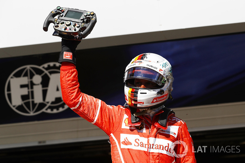 Ganador del a carrera Sebastian Vettel, Ferrari