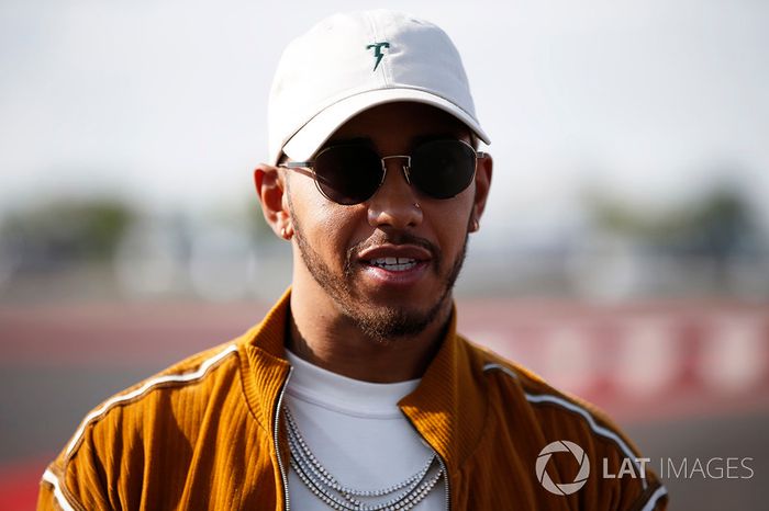 Lewis Hamilton, Mercedes AMG F1, opens the kart track