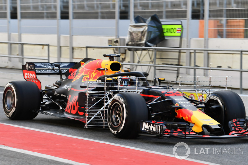 Max Verstappen, Red Bull Racing RB14, avec des capteurs aérodynamiques